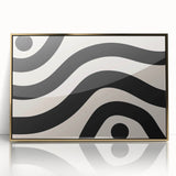 Bohemian Wall Art | Bold Black and White Wavy Line Boho Canvas | Eclectic Art Print
