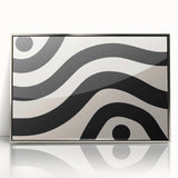Bohemian Wall Art | Bold Black and White Wavy Line Boho Canvas | Eclectic Art Print