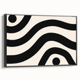 Bohemian Wall Art | Bold Black and White Wavy Line Boho Canvas | Eclectic Art Print