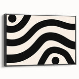 Bohemian Wall Art | Bold Black and White Wavy Line Boho Canvas | Eclectic Art Print