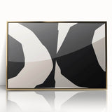 Eclectic Boho Decor Canvas - Modern Black and Beige Bohemian Wall Art