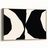 Eclectic Boho Decor Canvas - Modern Black and Beige Bohemian Wall Art