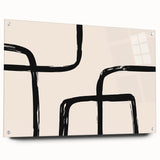Artistic Bohemian Style Canvas - Abstract Black and Beige Boho Wall Art