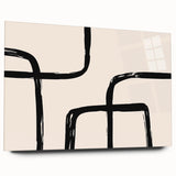 Artistic Bohemian Style Canvas - Abstract Black and Beige Boho Wall Art
