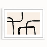Artistic Bohemian Style Canvas - Abstract Black and Beige Boho Wall Art