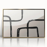 Artistic Bohemian Style Canvas - Abstract Black and Beige Boho Wall Art