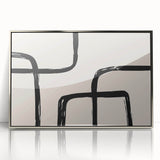 Artistic Bohemian Style Canvas - Abstract Black and Beige Boho Wall Art