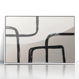 Artistic Bohemian Style Canvas - Abstract Black and Beige Boho Wall Art