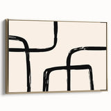 Artistic Bohemian Style Canvas - Abstract Black and Beige Boho Wall Art