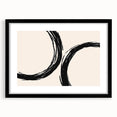 Boho Decor Canvas - Abstract Black Circles on Beige Bohemian Wall Art