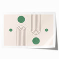 Bohemian Wall Art - Modern Geometric Boho Decor with Green Accents