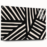 Boho Wall Decor - Modern Black and White Abstract Bohemian Canvas