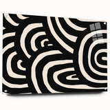 Boho Decor Canvas - Bold Black and White Abstract Bohemian Wall Art