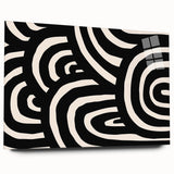 Boho Decor Canvas - Bold Black and White Abstract Bohemian Wall Art