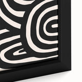 Boho Decor Canvas - Bold Black and White Abstract Bohemian Wall Art