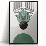 Bohemian Wall Art | Minimalist Green Geometric Circles Print | Boho Decor