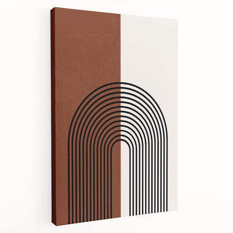 Bohemian Wall Art | Minimalist Arched Lines Design | Boho Decor Canvas