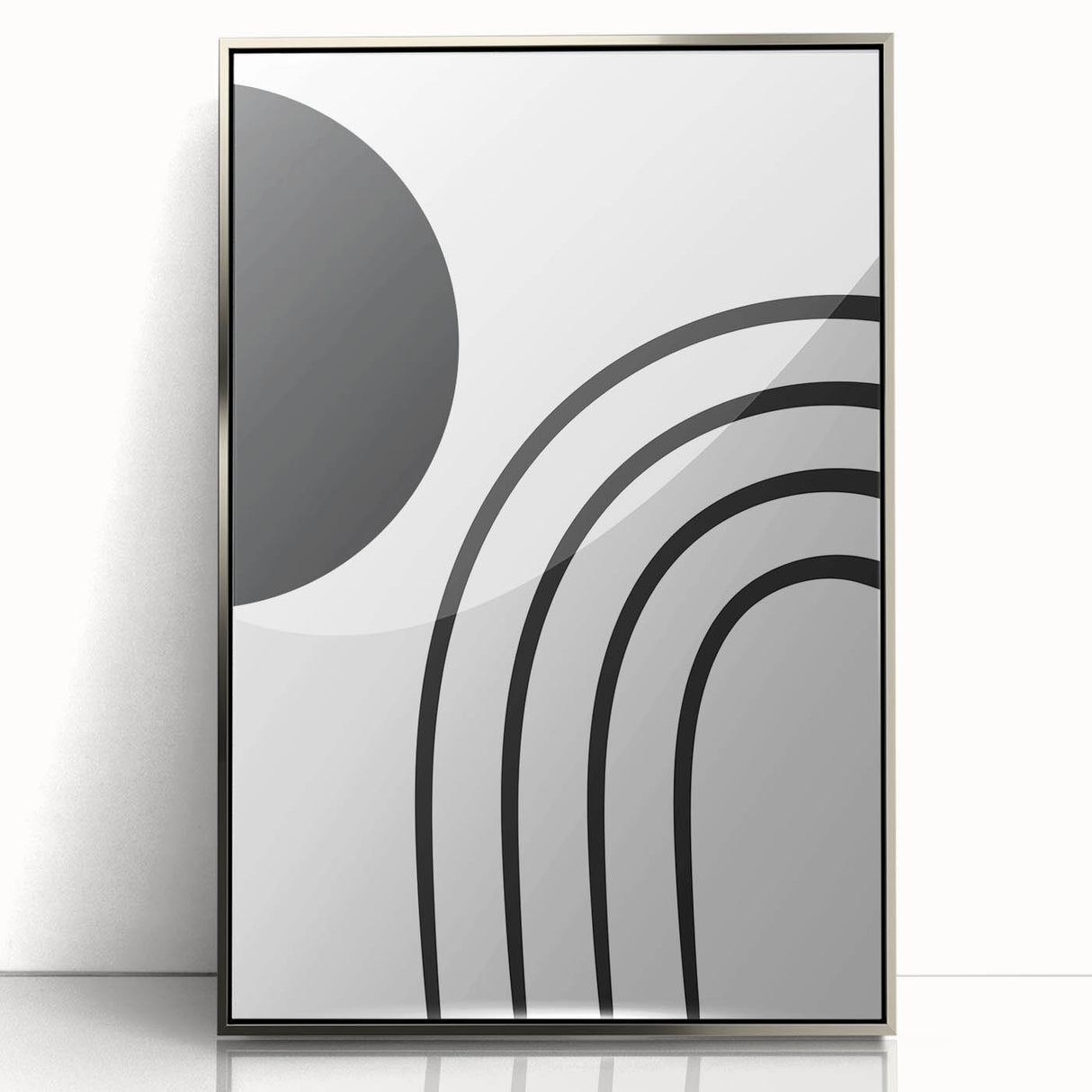 Minimalist Boho Wall Art | Black and White Abstract Canvas | Modern Decor