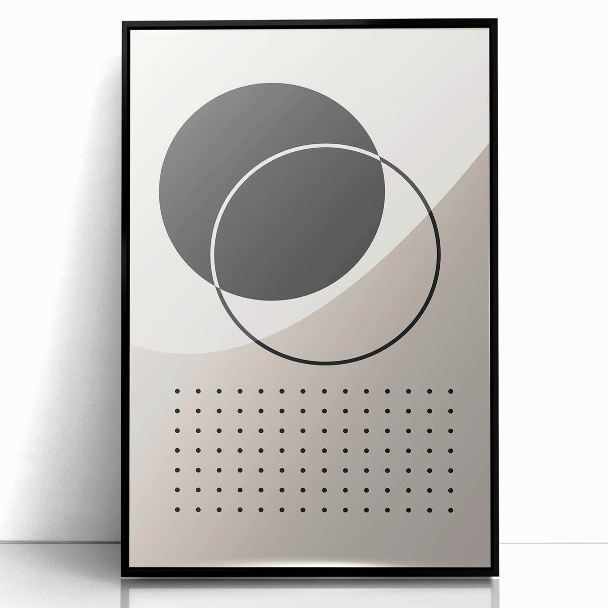 Modern Boho Wall Art | Minimalist Black and White Canvas | Geometric Design