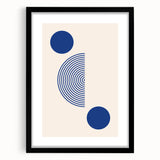 Minimalist Boho Wall Art | Blue Geometric Canvas | Eclectic Design