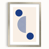 Minimalist Boho Wall Art | Blue Geometric Canvas | Eclectic Design