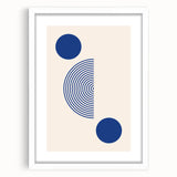Minimalist Boho Wall Art | Blue Geometric Canvas | Eclectic Design