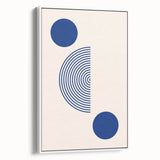Minimalist Boho Wall Art | Blue Geometric Canvas | Eclectic Design