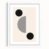 Minimalist Boho Wall Art | Black and White Geometric Canvas | Modern Design