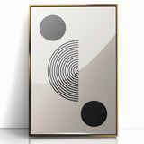 Minimalist Boho Wall Art | Black and White Geometric Canvas | Modern Design