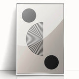 Minimalist Boho Wall Art | Black and White Geometric Canvas | Modern Design