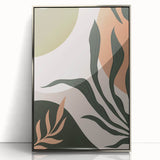 Boho Nature Wall Art | Green & Earth Tone Botanical Abstract Canvas