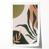 Boho Nature Wall Art | Green & Earth Tone Botanical Abstract Canvas