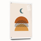 Bohemian Abstract Wall Art – Eclectic Moon and Earthy Tones Canvas Print