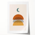 Bohemian Abstract Wall Art – Eclectic Moon and Earthy Tones Canvas Print