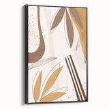 Minimalist Boho Leaf Wall Art | Earthy Bohemian Decor Canvas | Print