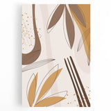 Minimalist Boho Leaf Wall Art | Earthy Bohemian Decor Canvas | Print