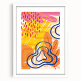 Vibrant Abstract Boho Wall Art | Eclectic Bohemian Decor Canvas | Print