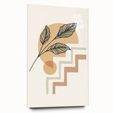 Boho Geometric Leaf Art | Modern Abstract Botanical Wall Print