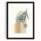 Boho Leaf Arch Wall Art | Minimalist Botanical Print for Cozy Spaces