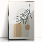 Boho Leaf Arch Wall Art | Minimalist Botanical Print for Cozy Spaces