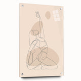 Bohemian Wall Art | Minimalist Boho Decor Canvas | Yoga Line Art Print