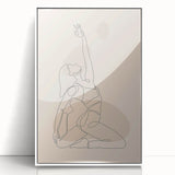 Bohemian Wall Art | Minimalist Boho Decor Canvas | Yoga Line Art Print
