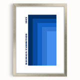 Bohemian Blue Geometric Wall Art | Eclectic Bauhaus Boho Decor Print
