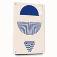 Boho Wall Art | Blue Geometric Shapes Print | Modern Bohemian Canvas