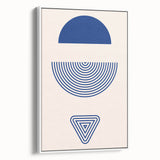 Boho Wall Art | Blue Geometric Shapes Print | Modern Bohemian Canvas