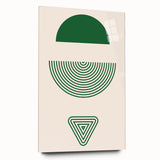 Bohemian Wall Art - Artistic Green Geometric Boho Decor Canvas Print