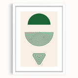 Bohemian Wall Art - Artistic Green Geometric Boho Decor Canvas Print