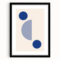 Boho Wall Art | Geometric Royal Blue Circles Print | Minimalist Canvas