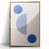 Boho Wall Art | Geometric Royal Blue Circles Print | Minimalist Canvas