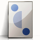 Boho Wall Art | Geometric Royal Blue Circles Print | Minimalist Canvas